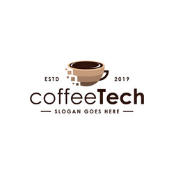 digital coffee icon template vector image