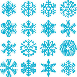 flat design christmas snowflakes vector image