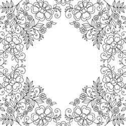 flower design lace frame vector image