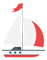 yacht icon cute ship with sails sea boat vector image