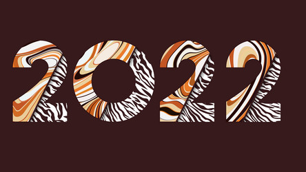 Happy new year 2022 numbers with tiger vector