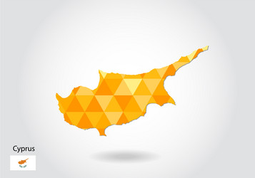 geometric polygonal style map of cyprus low poly vector image