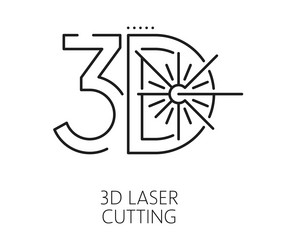 laser 3d cutting metalwork industry line icon vector image