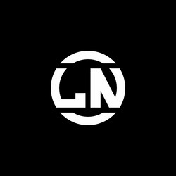 ln logo monogram isolated on circle element vector image