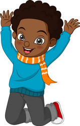 cute african american in fall clothes vector image