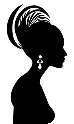 silhouette of a woman in profile vector image