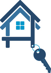 silhouette of the house with a key vector image