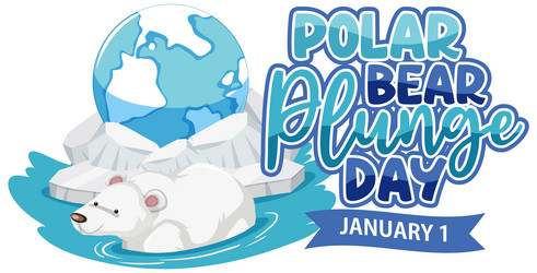 polar bear plunge day icon vector image