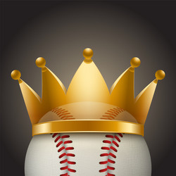 Background of baseball ball with royal crown vector