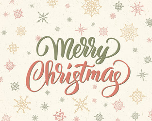 merry christmas brush lettering against background vector image