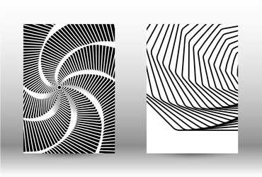 set of abstract patterns with distorted lines vector image