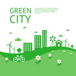 Digital green city ecology vector