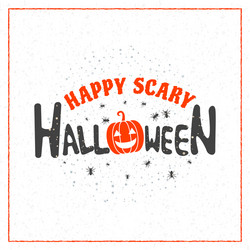 happy halloween greeting card typography design vector image