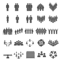 Set grouping people icons vector