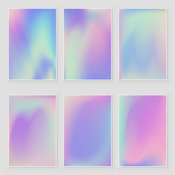 abstract holographic iridescent foil texture set vector image