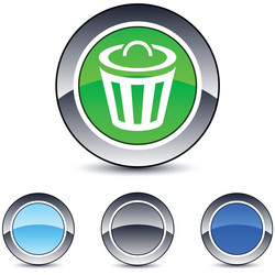 dustbin round button vector image