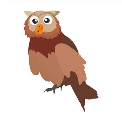 Cute animal owl clip art bird cartoon character vector