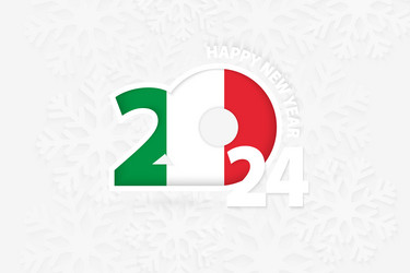 new year 2024 for italy on snowflake background vector image