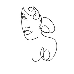 line drawing a beautiful woman 3 vector image