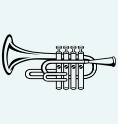 trumpet musical instrument vector image