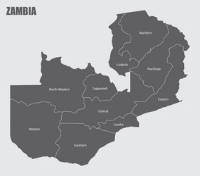 zambia administrative map vector image