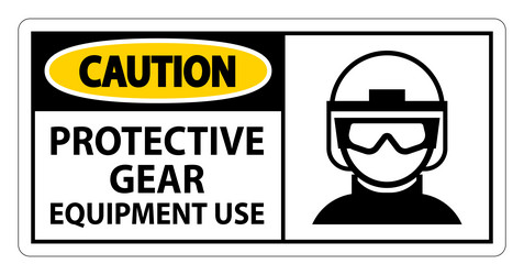 caution safety or protective gear and equipment vector image