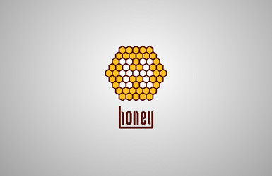 honeycomb logo with honey drop vector image