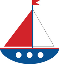 cartoon ship on white background vector image