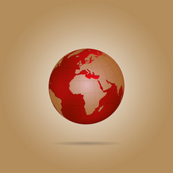 map of the world globe with shadow vector image