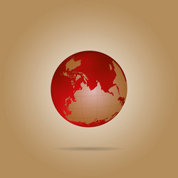 Map of the world globe with shadow vector