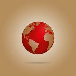 map of the world globe with shadow vector image