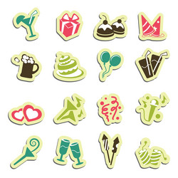 party icons vector image