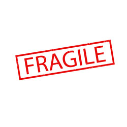 fragile stamp isolated on white background vector image