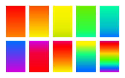 Set gradient backgrounds rainbow color palette vector