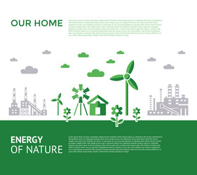 Digital green city ecology icons vector