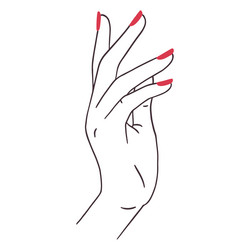 hand with red nails color stroke high quality vector image