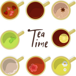 Tea time banner vector