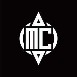 Mc logo with circle rounded combine triangle top vector