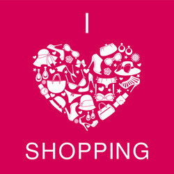 i love shopping vector image