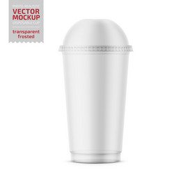 clear disposable plastic cup with dome lid vector image