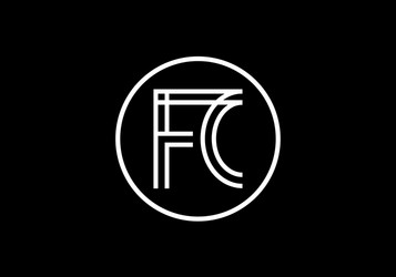 f c fc initial letter logo design template vector image