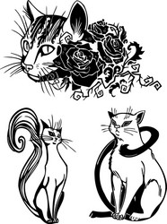 stylized cats - elegance and graceful vector