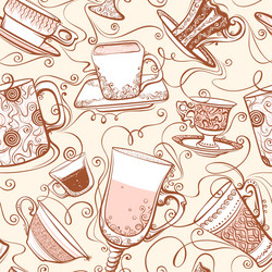 seamless tea pattern vector image