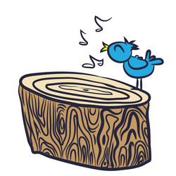 bird on a tree log vector image