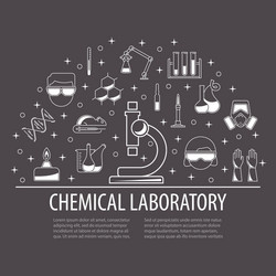 Chemistry icons banner vector