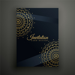 black mandala flyer design template vector image