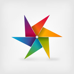 rainbow pinwheel symbol vector image