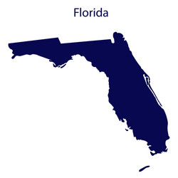 united states florida dark blue silhouette vector image