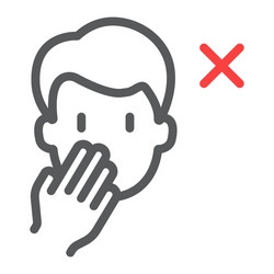 Don t touch face line icon coronavirus vector