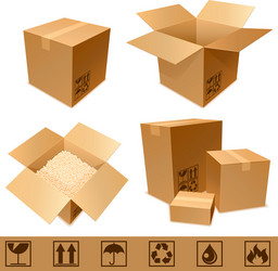 cardboard boxes vector image